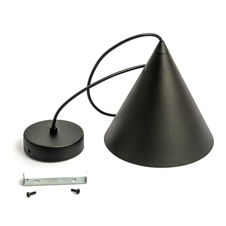 Lampadario a sospensione con cavo ETNA II 1xE27/15W/230V Ø 18,5 cm nero