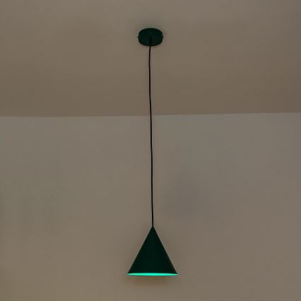 Lampadario a sospensione con cavo ETNA II 1xE27/15W/230V, Ø 18,5 cm, verde