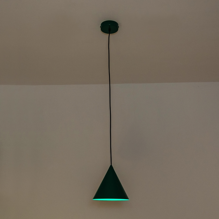 Lampadario a sospensione con cavo ETNA II 1xE27/15W/230V, Ø 18,5 cm, verde