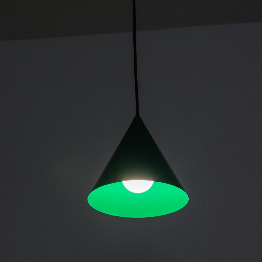 Lampadario a sospensione con cavo ETNA II 1xE27/15W/230V, Ø 18,5 cm, verde