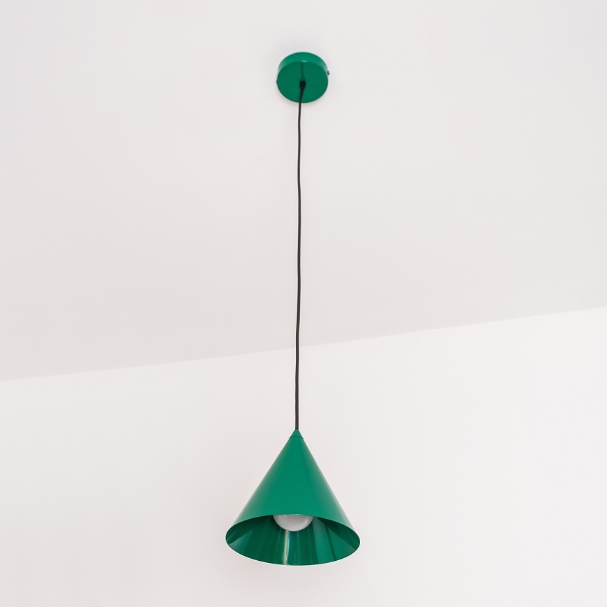 Lampadario a sospensione con cavo ETNA II 1xE27/15W/230V, Ø 18,5 cm, verde