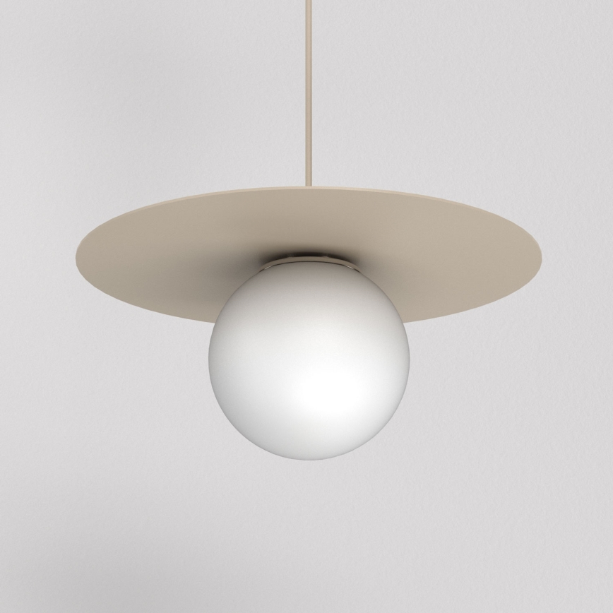 Lampadario a sospensione con cavo FLAT 1xE27/15W/230V beige