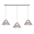 Lampadario a sospensione con cavo FUNDA 3xE27/15W/230V colore crema