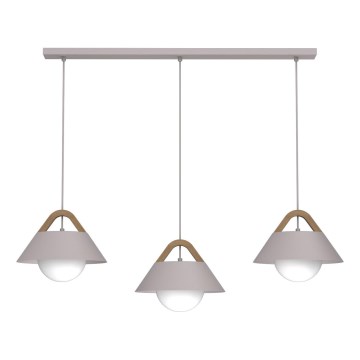 Lampadario a sospensione con cavo FUNDA 3xE27/15W/230V colore crema