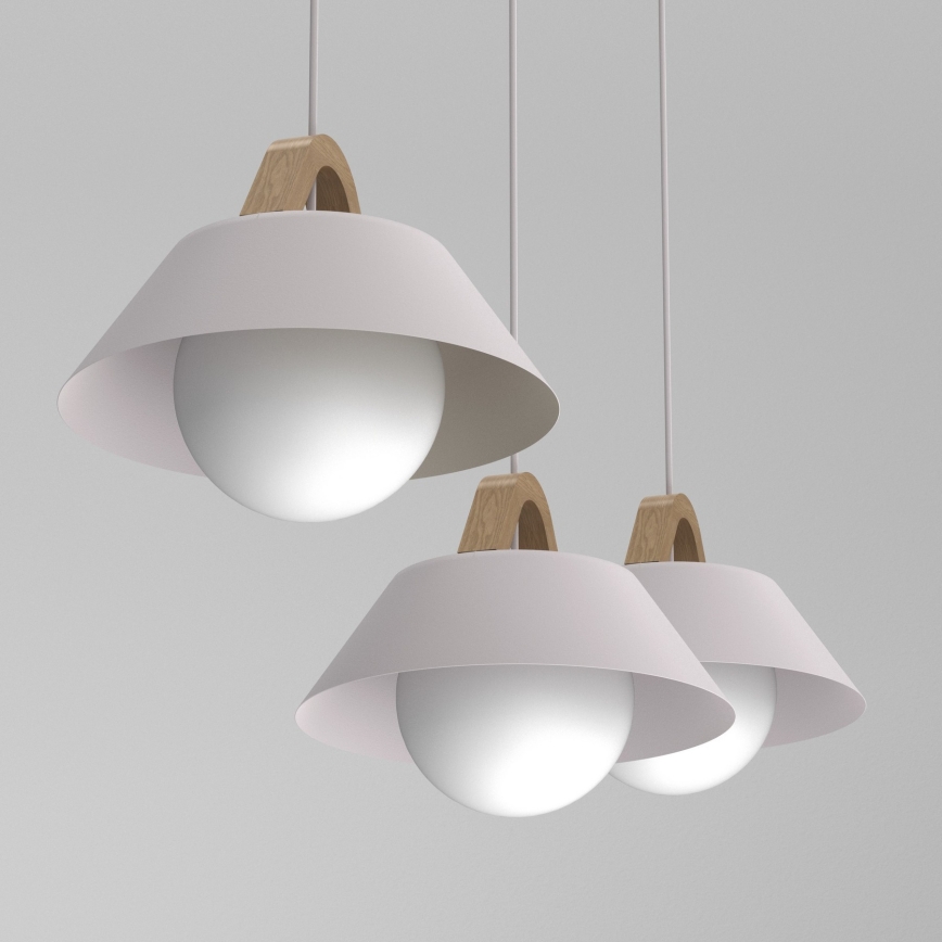 Lampadario a sospensione con cavo FUNDA 3xE27/15W/230V colore crema