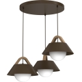 Lampadario a sospensione con cavo FUNDA 3xE27/15W/230V marrone