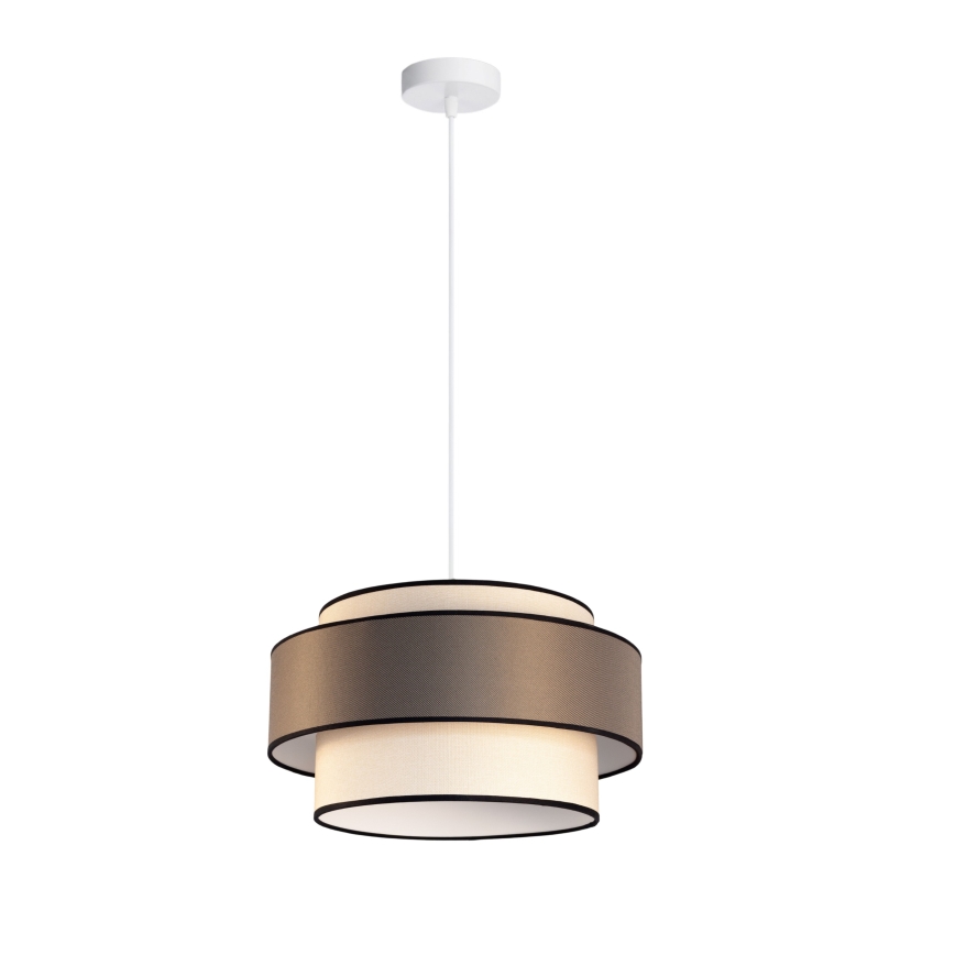 Lampadario a sospensione con cavo GRACE 1xE27/60W/230V Ø 40 cm crema/grigio