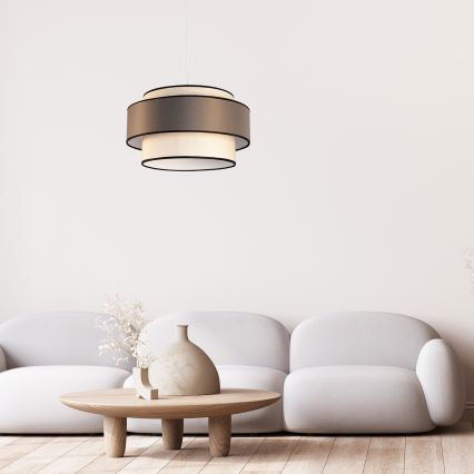 Lampadario a sospensione con cavo GRACE 1xE27/60W/230V Ø 40 cm crema/grigio