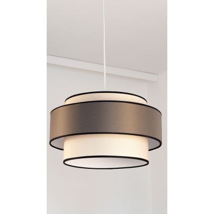 Lampadario a sospensione con cavo GRACE 1xE27/60W/230V Ø 40 cm crema/grigio
