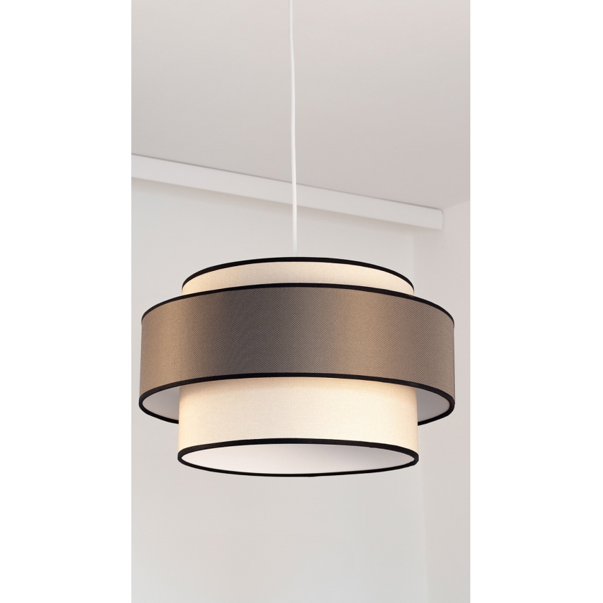 Lampadario a sospensione con cavo GRACE 1xE27/60W/230V Ø 40 cm crema/grigio