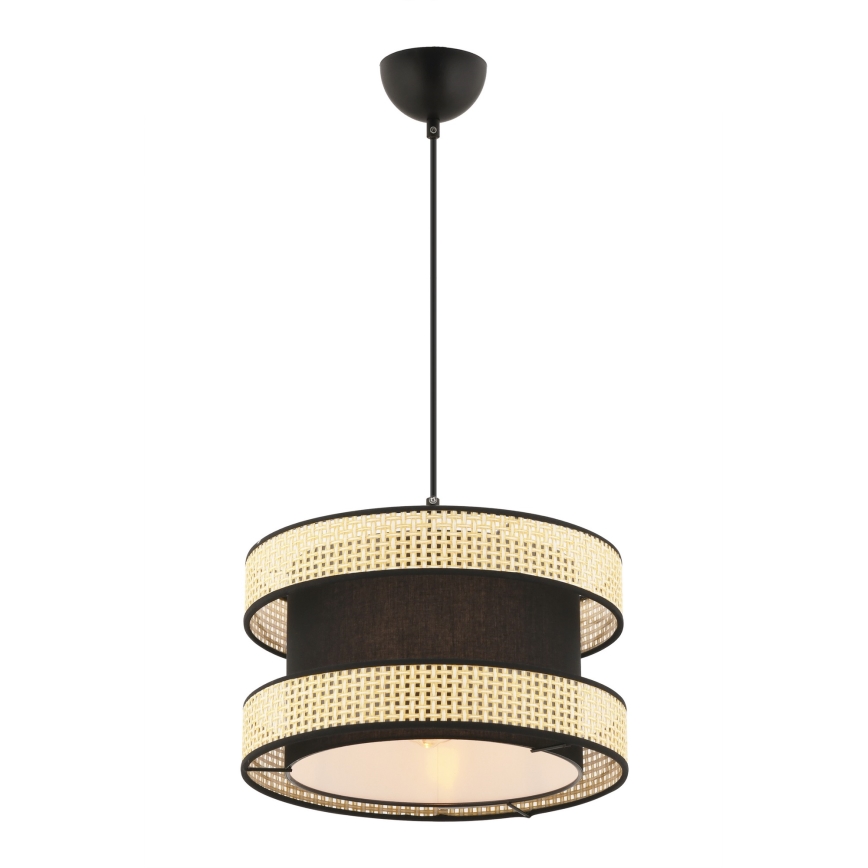 Lampadario a sospensione con cavo HALO 1xE27/60W/230V nero/beige