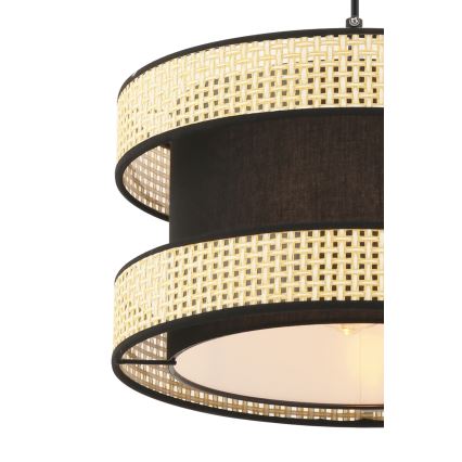Lampadario a sospensione con cavo HALO 1xE27/60W/230V nero/beige