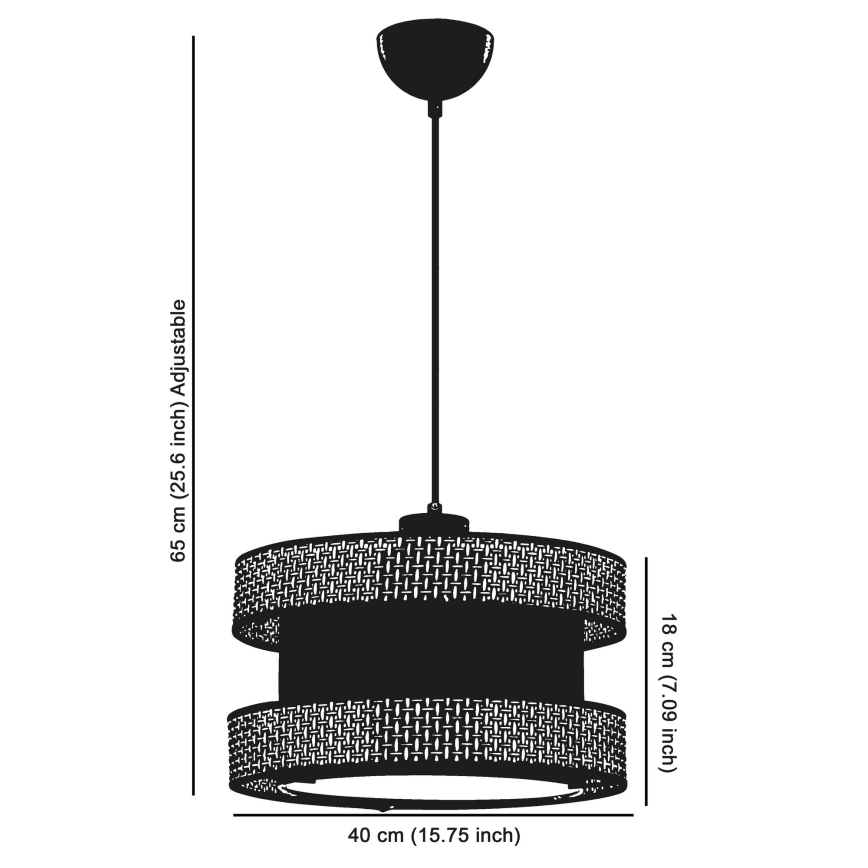 Lampadario a sospensione con cavo HALO 1xE27/60W/230V nero/beige