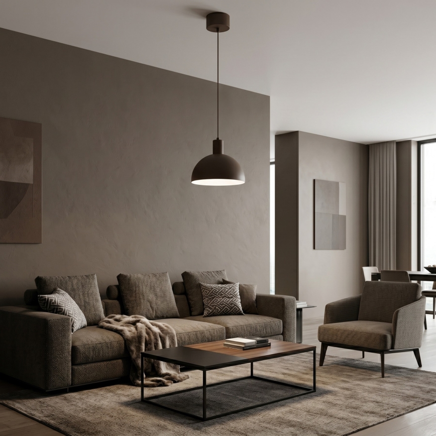 Lampadario a sospensione con cavo HANDA 1xE27/15W/230V marrone