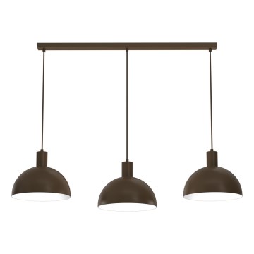 Lampadario a sospensione con cavo HANDA 3xE27/15W/230V marrone