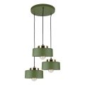 Lampadario a sospensione con cavo IGNIA 3xE27/60W/230V, verde