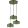Lampadario a sospensione con cavo IGNIA 3xE27/60W/230V, verde
