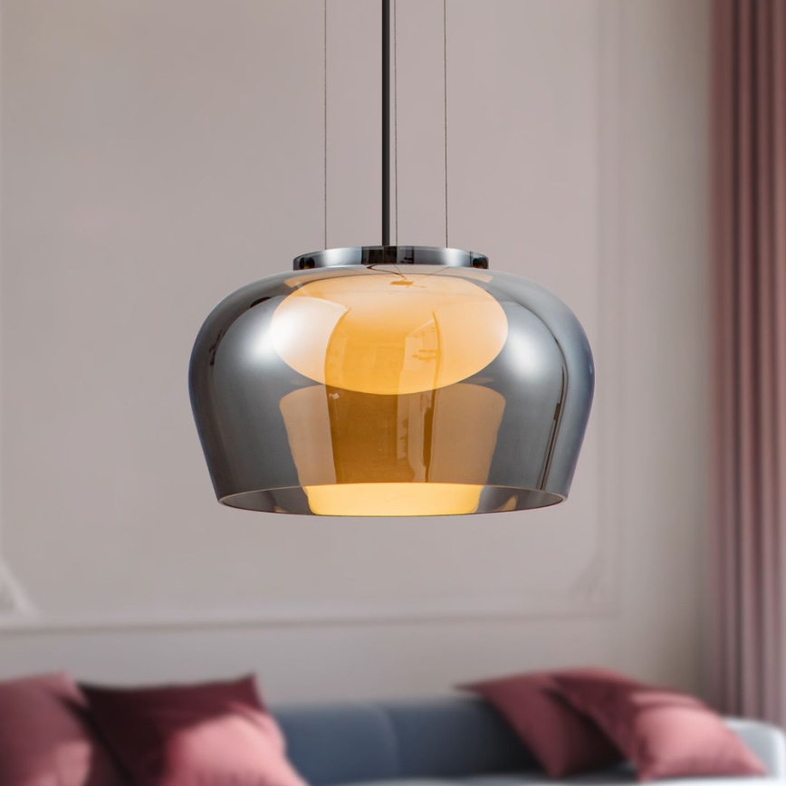 Lampadario a sospensione con cavo INSIEME 1xGX53/10W/230V Ø 35 cm nero fumé