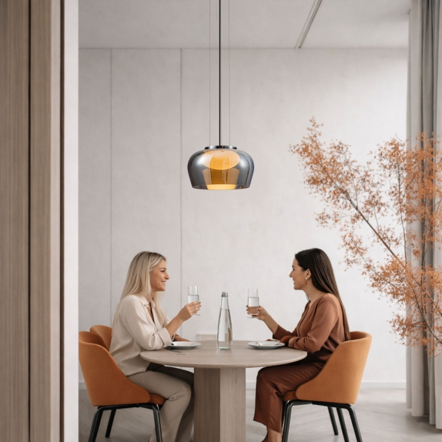 Lampadario a sospensione con cavo INSIEME 1xGX53/10W/230V Ø 35 cm nero fumé