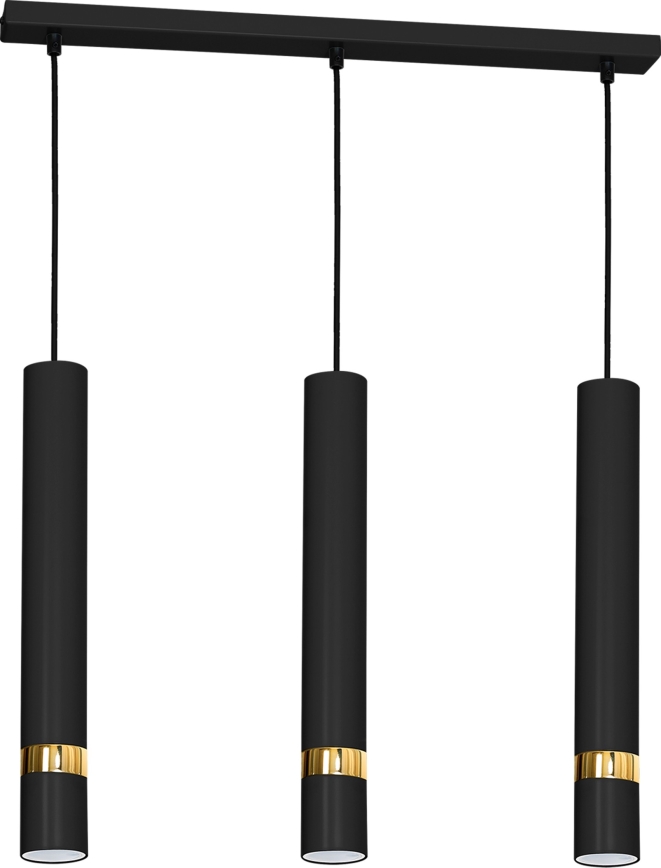 Lampadario a sospensione con cavo JOKER 3xGU10/25W/230V nero/oro