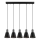 Lampadario a sospensione con cavo KEM 5xE27/40W/230V nero