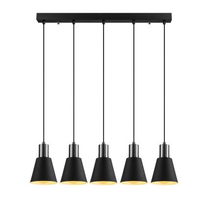 Lampadario a sospensione con cavo KEM 5xE27/40W/230V nero