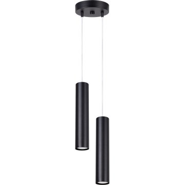 Lampadario a sospensione con cavo LAGOS 2xGU10/10W/230V nero