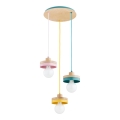 Lampadario a sospensione con cavo LARSO 3xE27/15W/230V multicolore