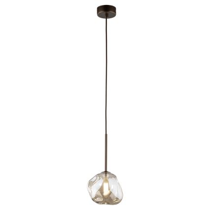Lampadario a sospensione con cavo LAVA 1xG9/8W/230V bronzo/beige fumé