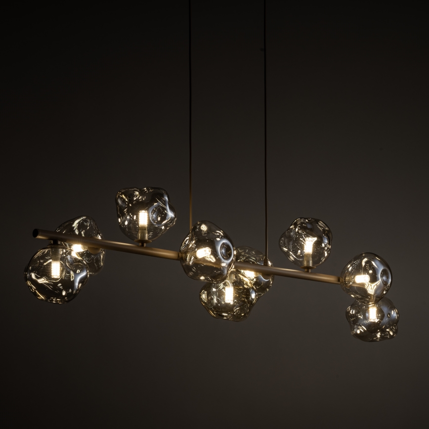 Lampadario a sospensione con cavo LAVA 9xG9/8W/230V beige/beige fumé