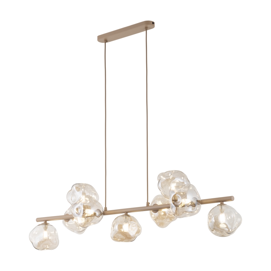 Lampadario a sospensione con cavo LAVA 9xG9/8W/230V beige/beige fumé