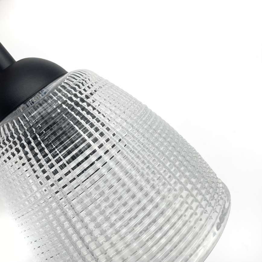 Lampadario a sospensione con cavo LEANDRA 3xE27/15W/230V rovere/nero