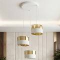 Lampadario a sospensione con cavo LUX 3xE27/15W/230V bianco/oro