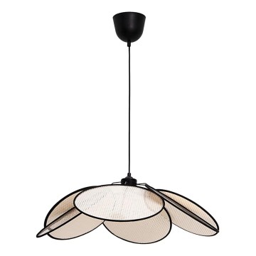 Lampadario a sospensione con cavo MARGARET 1xE27/40W/230V nero/beige