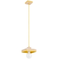 Lampadario a sospensione con cavo MIKO 1xE27/15W/230V giallo/beige