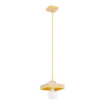 Lampadario a sospensione con cavo MIKO 1xE27/15W/230V giallo/beige