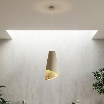 Lampadario a sospensione con cavo MODA 1xE27/15W/230V beige/rattan