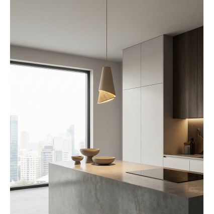 Lampadario a sospensione con cavo MODA 1xE27/15W/230V beige/rattan