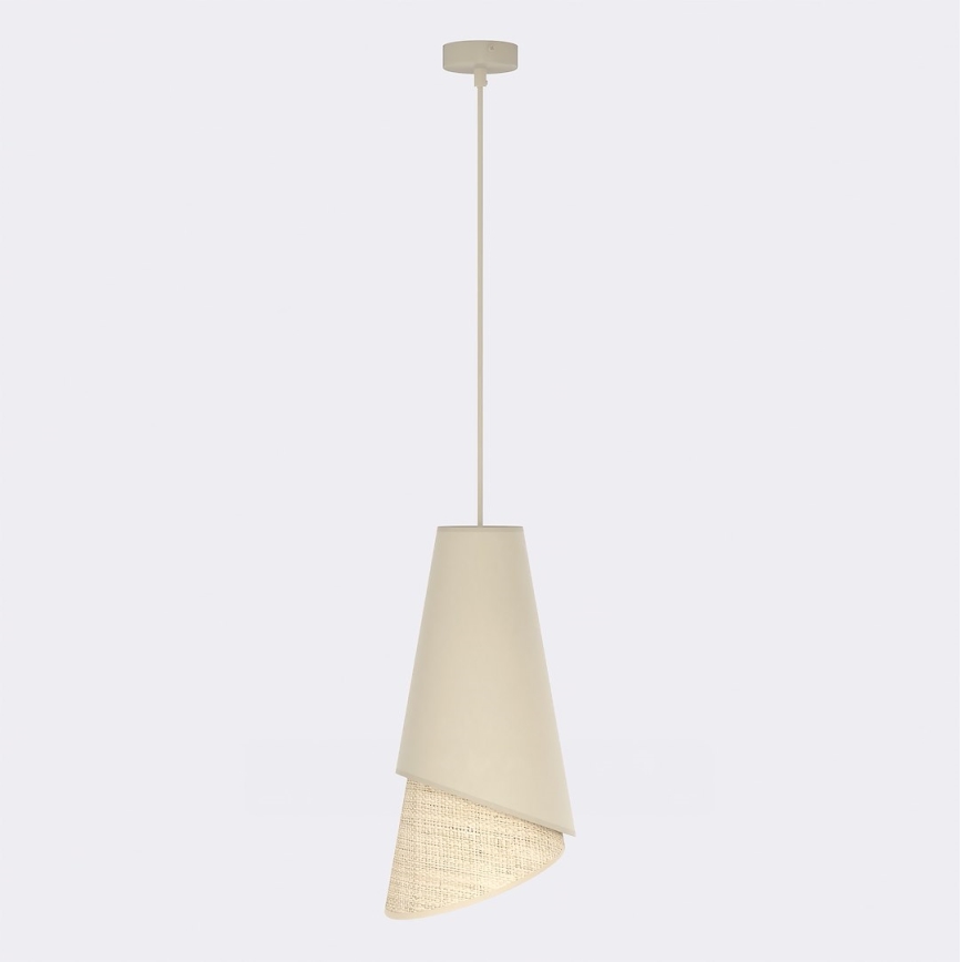 Lampadario a sospensione con cavo MODA 1xE27/15W/230V beige/rattan