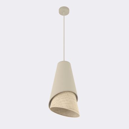 Lampadario a sospensione con cavo MODA 1xE27/15W/230V beige/rattan