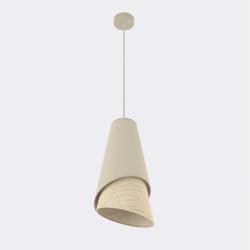 Lampadario a sospensione con cavo MODA 1xE27/15W/230V beige/rattan