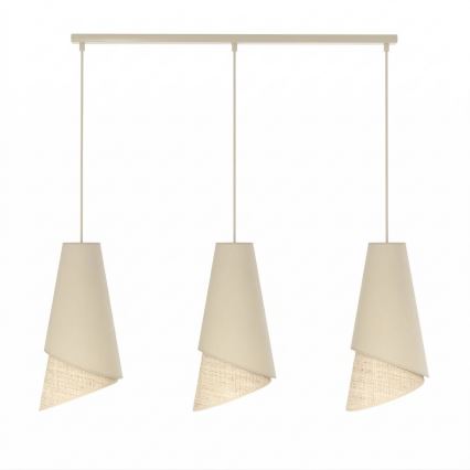Lampadario a sospensione con cavo MODA 3xE27/15W/230V beige/rattan