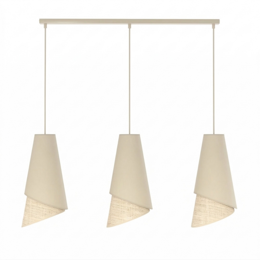 Lampadario a sospensione con cavo MODA 3xE27/15W/230V beige/rattan