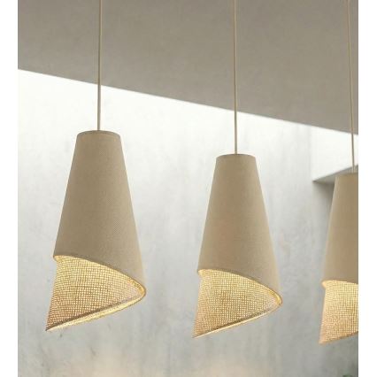Lampadario a sospensione con cavo MODA 3xE27/15W/230V beige/rattan