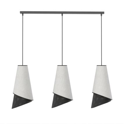 Lampadario a sospensione con cavo MODA 3xE27/15W/230V grigio/nero