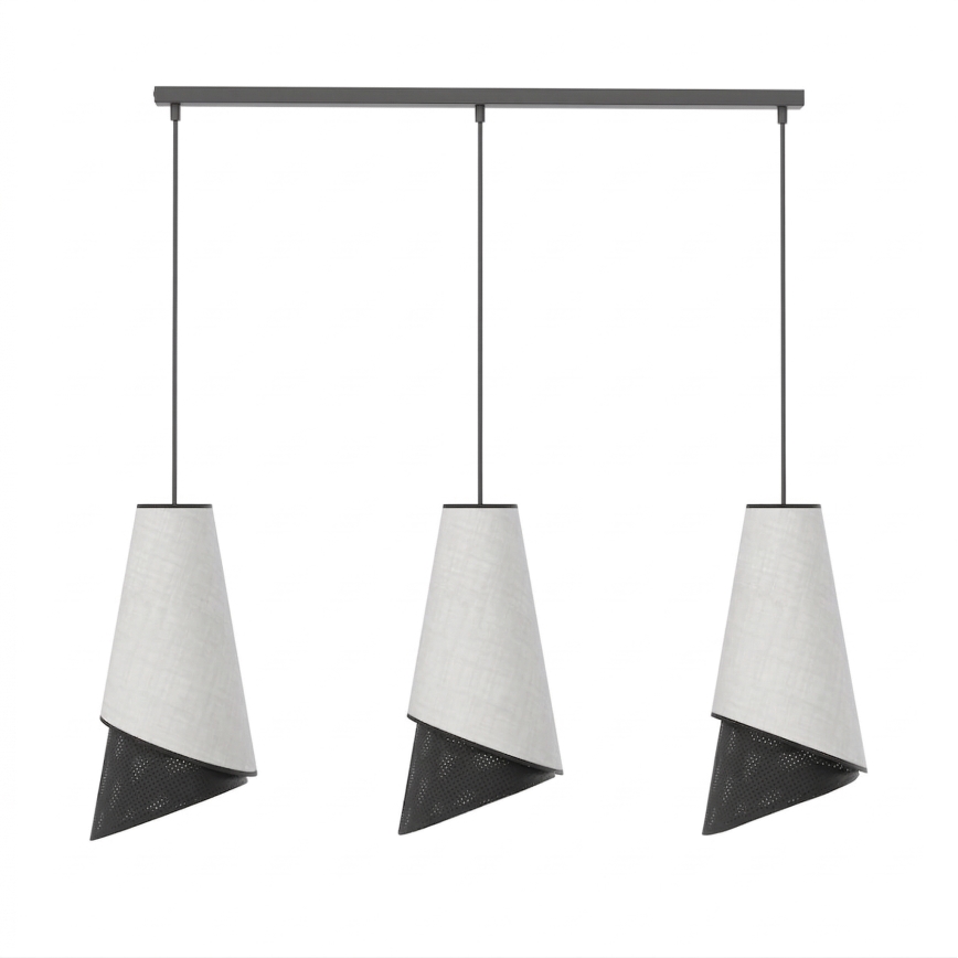 Lampadario a sospensione con cavo MODA 3xE27/15W/230V grigio/nero