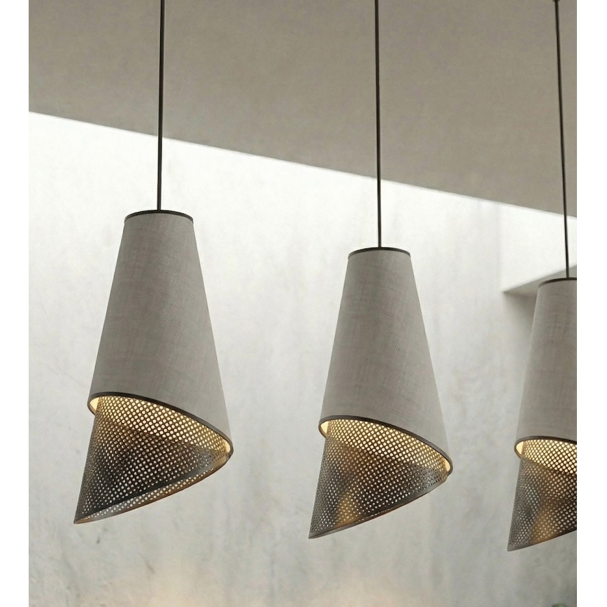 Lampadario a sospensione con cavo MODA 3xE27/15W/230V grigio/nero