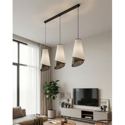 Lampadario a sospensione con cavo MODA 3xE27/15W/230V grigio/nero