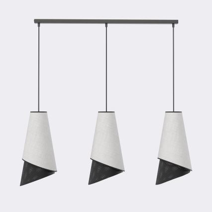 Lampadario a sospensione con cavo MODA 3xE27/15W/230V grigio/nero