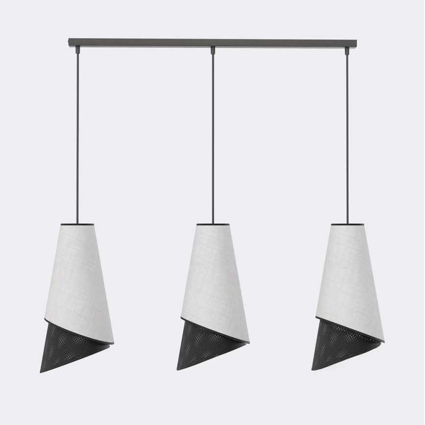 Lampadario a sospensione con cavo MODA 3xE27/15W/230V grigio/nero
